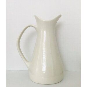 Vintage Ben Seibel MCM Cream Pitcher Bridal White Iroquois USA 5.75" Tall White